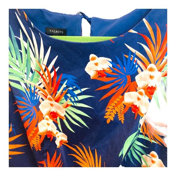 Talbots Tropical Orchid Print Dress Size 2 - Picture 4 of 10